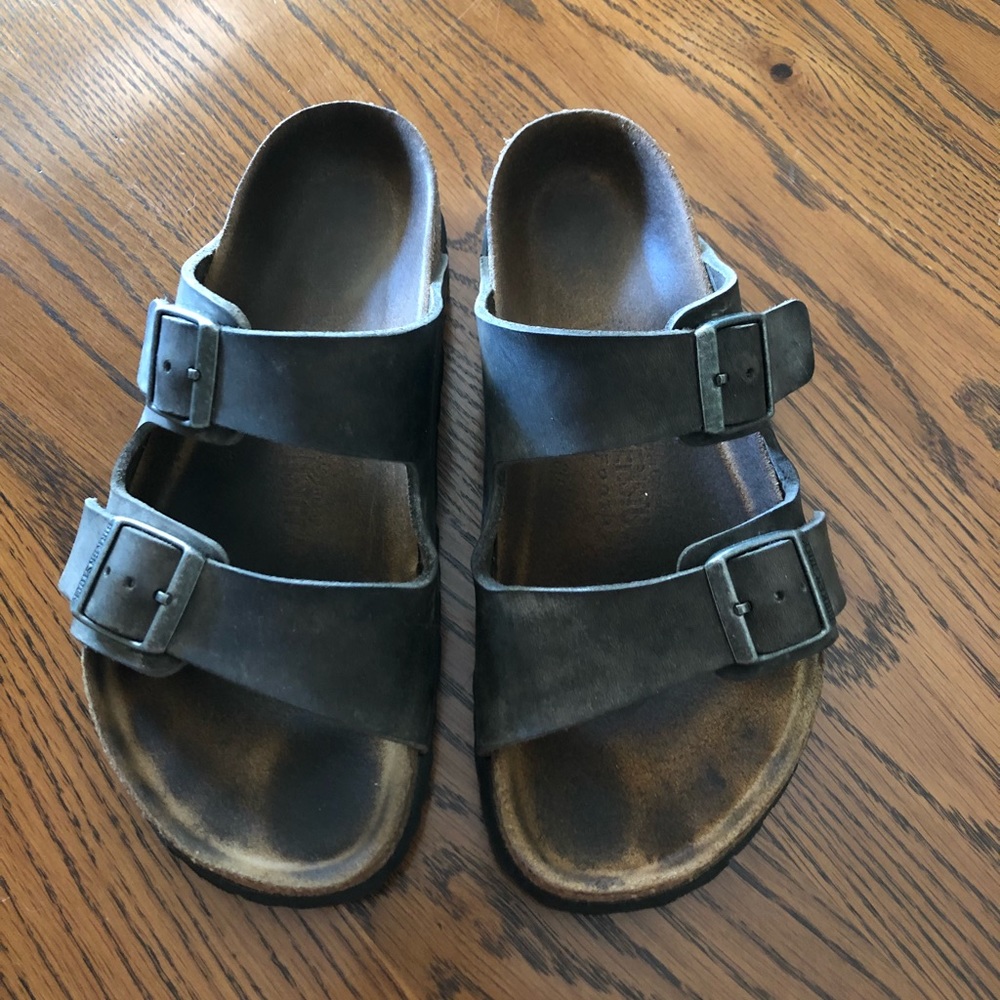 Gray Leather Birkenstocks